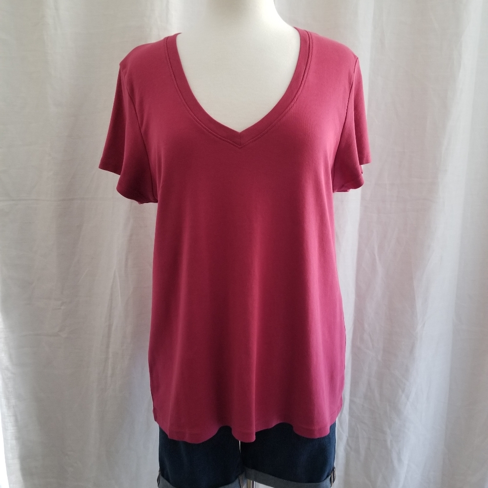 2 for $15  Old Navy Berry V-Neck Tee